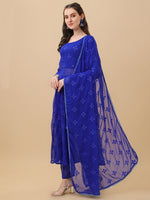 Thumbnail for Kalini Floral Embroidered Regular Kurta With Trousers & Dupatta - Distacart