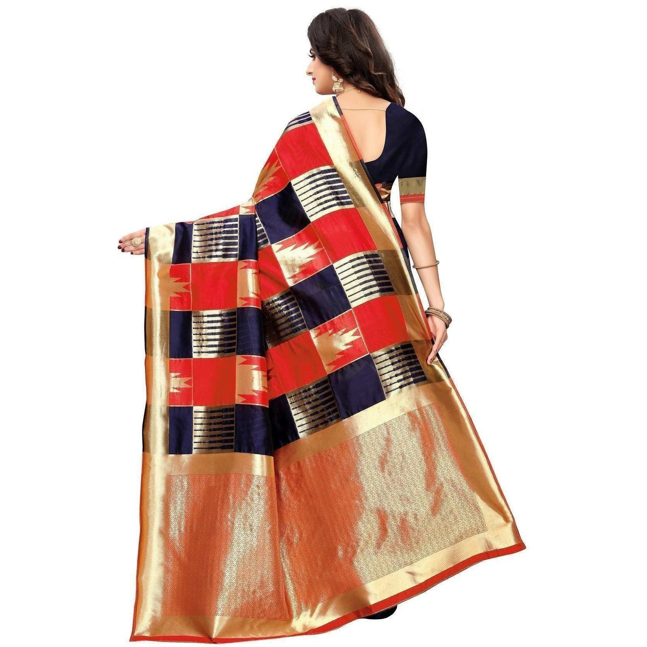 Vamika Banarasi Jaquard Red Weaving Saree (Banarasi 28)