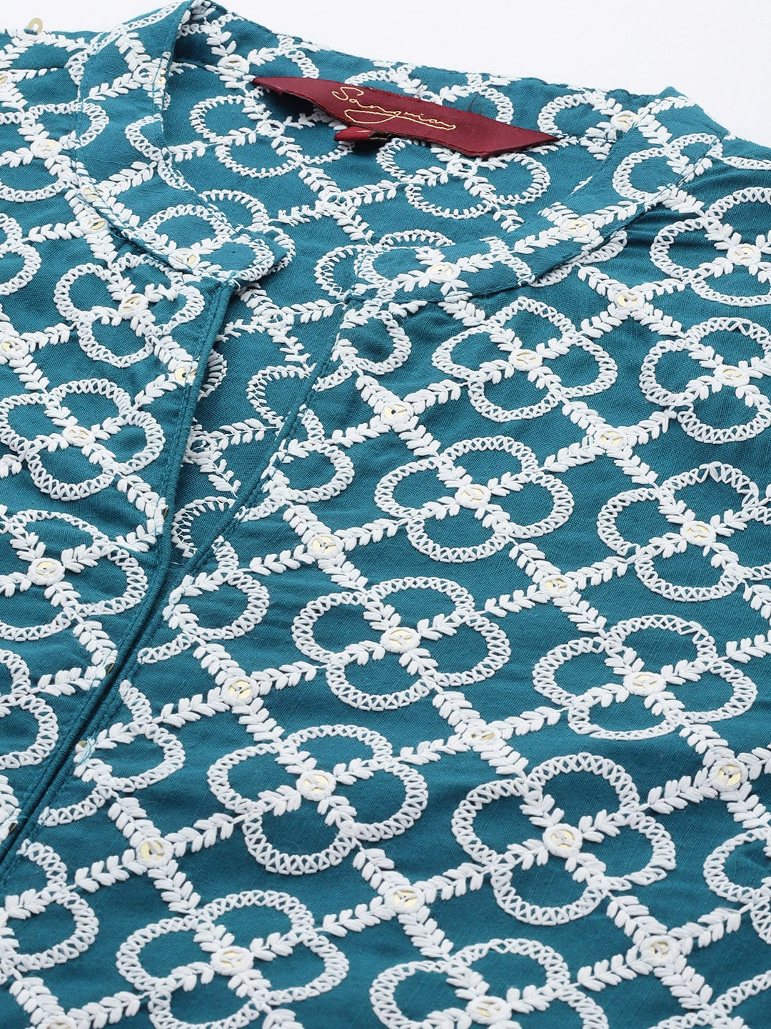 Sangria Chikankari Embroidered Kurta - Distacart