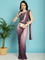 Thumbnail for Mitera Maroon Ombre Dyed Ready to Wear Saree - Distacart