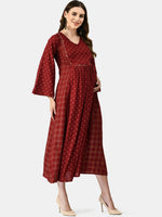 Thumbnail for Kalini Women Geometric Printed Maternity Cotton Kurta - Distacart