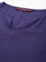Thumbnail for Sangria Bell Sleeves Solid Straight Kurta With Trousers - Distacart