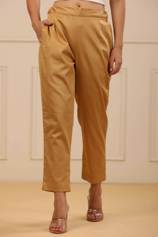 Juniper Women's Beige Solid Straight Slim Pant - Distacart