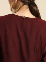 Thumbnail for Sangria Women Ethnic Motifs Printed Puff Sleeves Straight Kurta - Distacart
