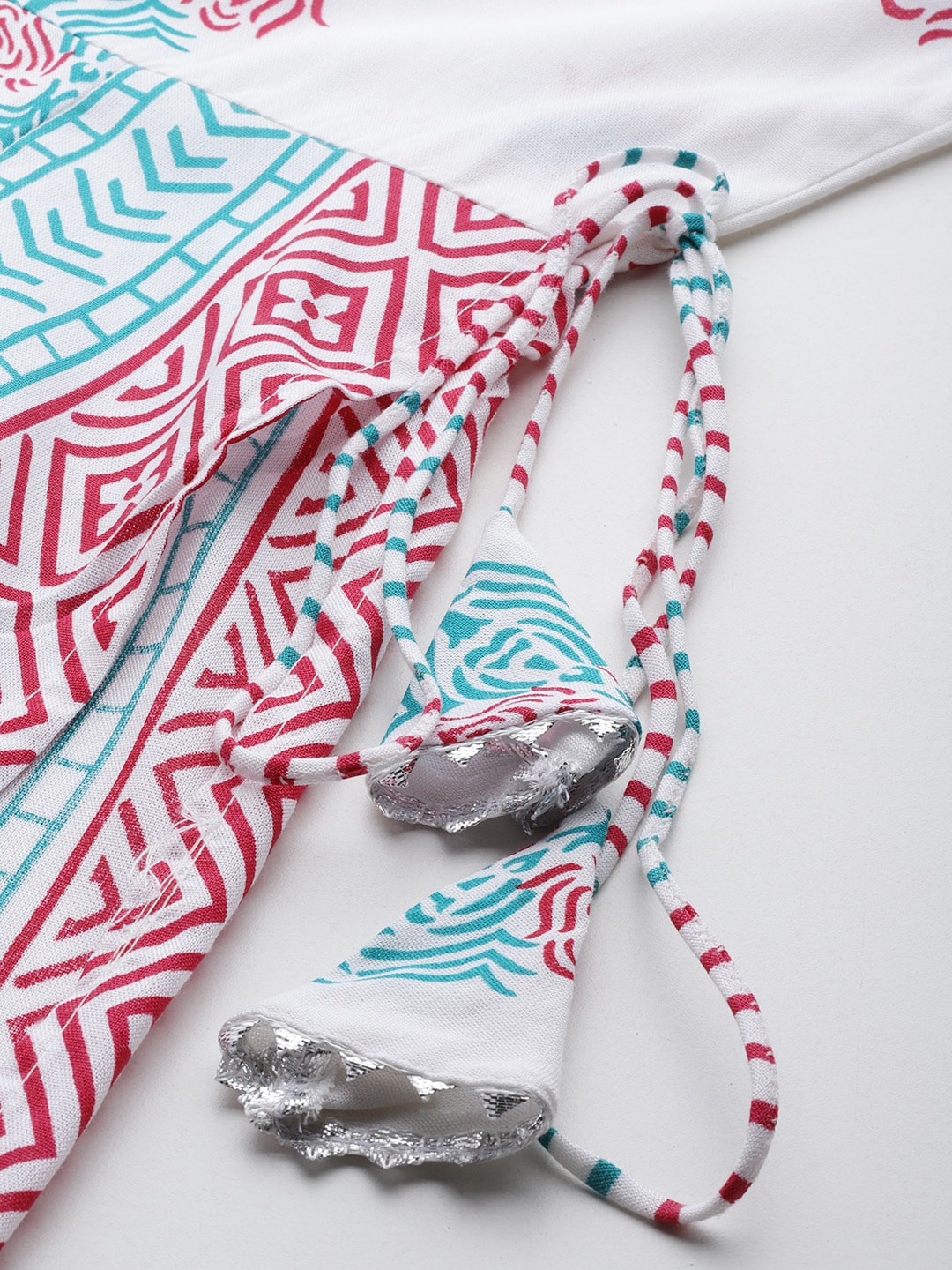 Kalini Floral Printed High Slit Gotta Patti Kurta with Trousers - Distacart