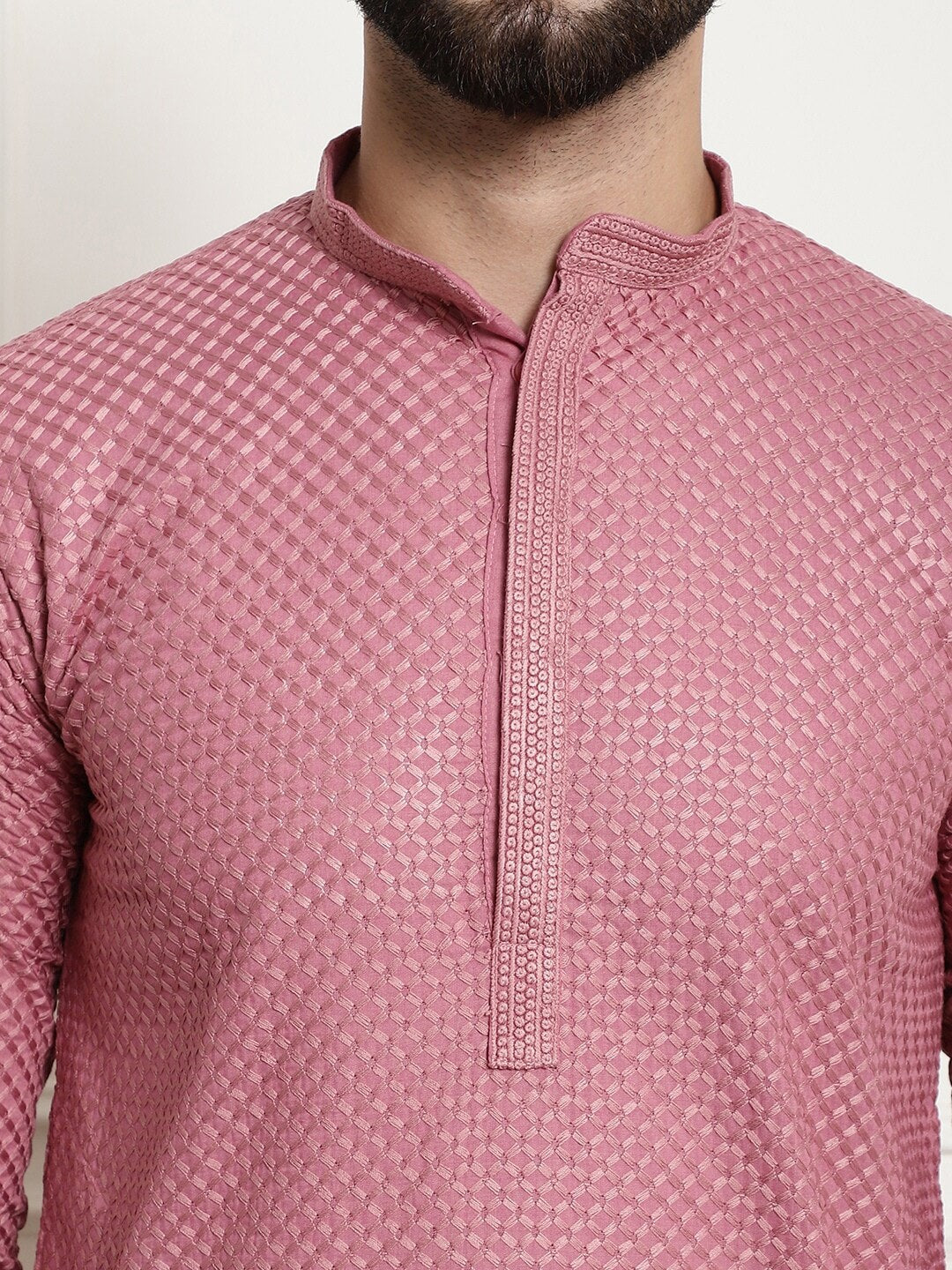 Sojanya Geometric Embroidered Thread Work Pure Cotton Straight Kurta - Distacart