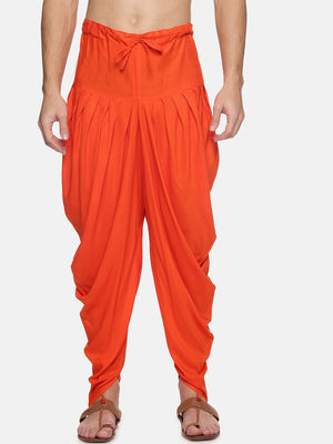 Sethukrishna Men Orange Solid Dhoti Pants - Distacart
