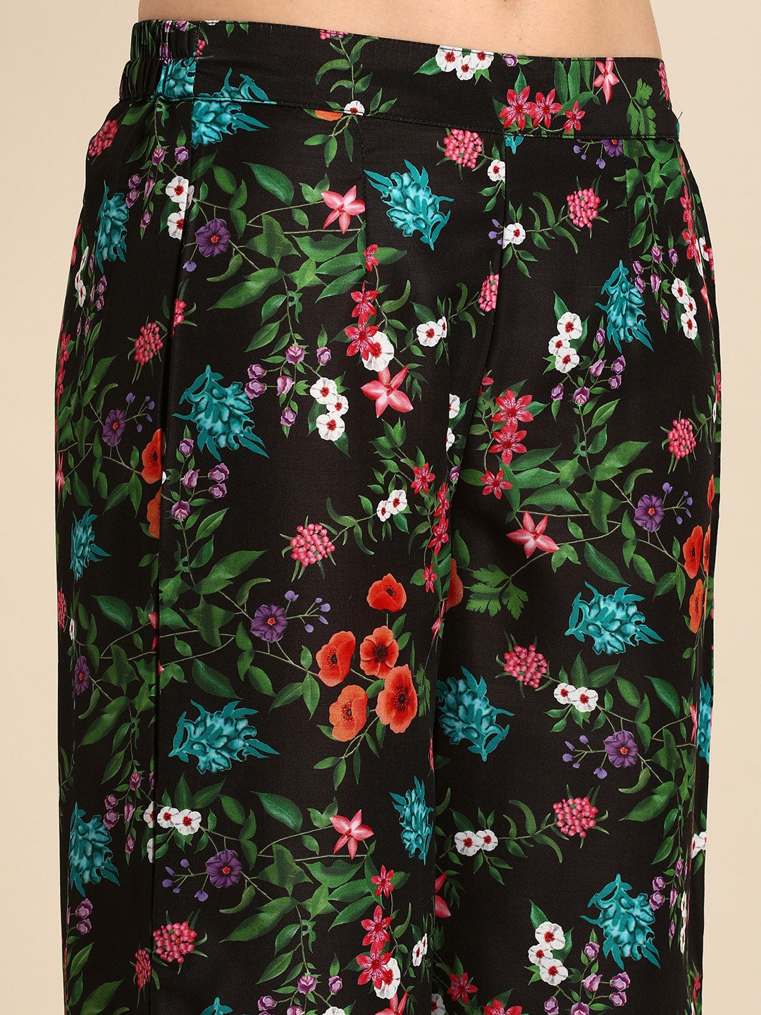 Sangria Women V-Neck Floral Printed Regular Kurta with Palazzos & With Dupatta - Distacart