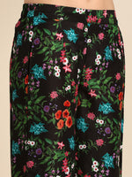 Thumbnail for Sangria Women V-Neck Floral Printed Regular Kurta with Palazzos & With Dupatta - Distacart
