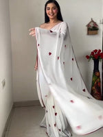 Thumbnail for Kalini Abstract Printed Pure Georgette Mysore Silk Saree - Distacart