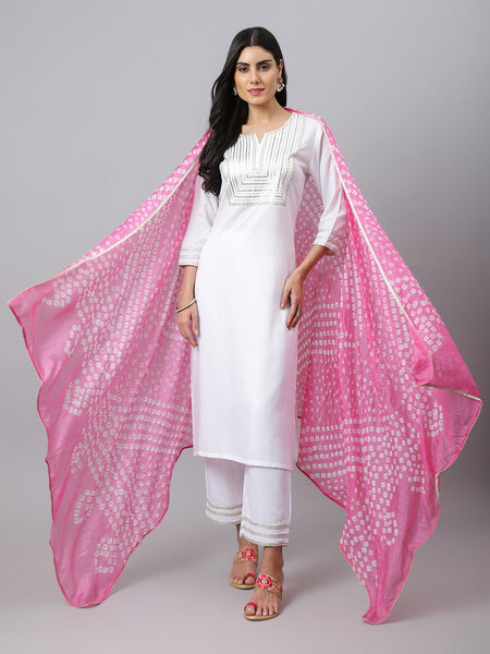 Khushal K Women Yoke Design Gotta Patti Kurta with Palazzos & Dupatta - Distacart