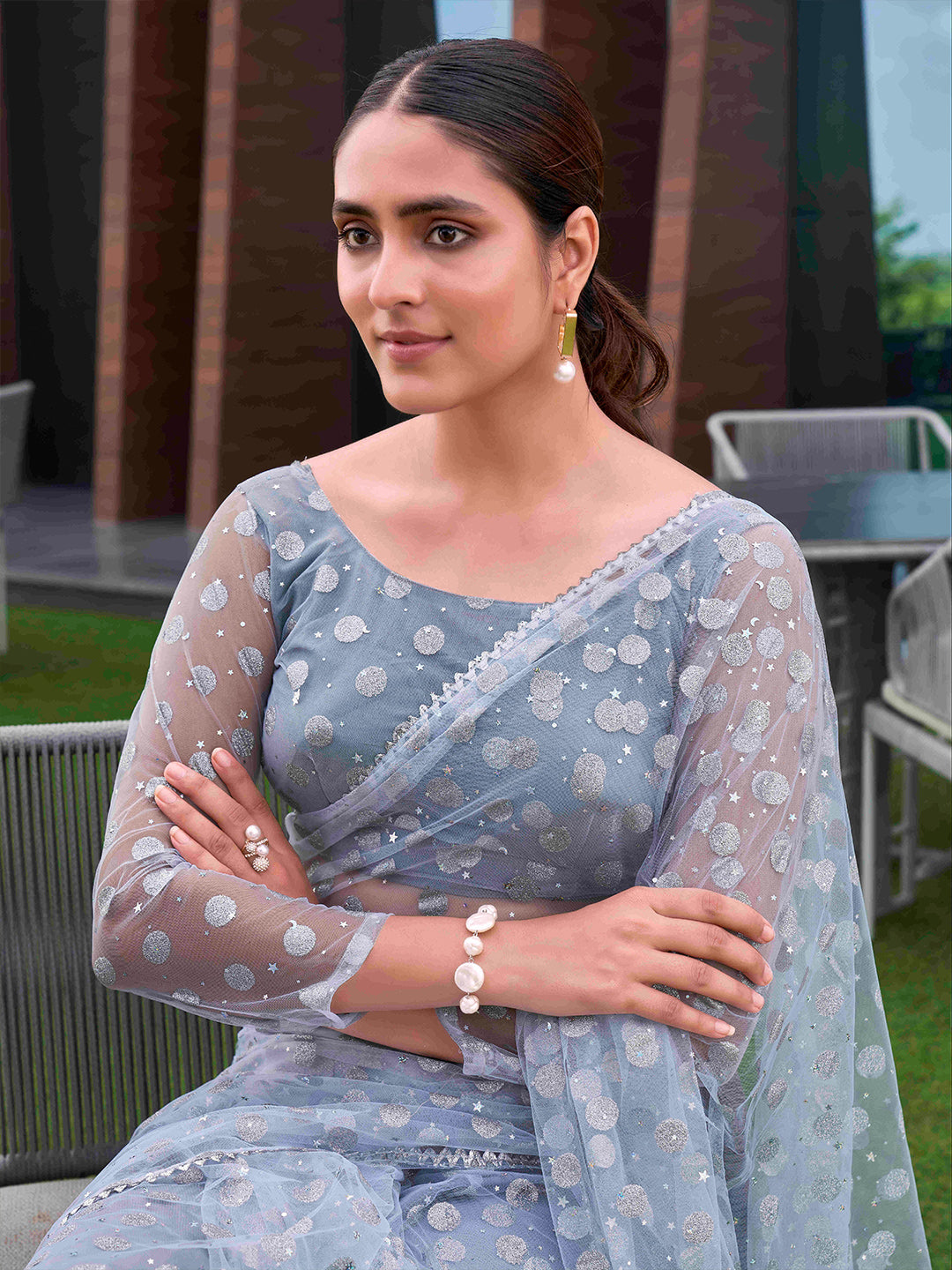 Tikhi Imli Embellished Net Saree - Distacart