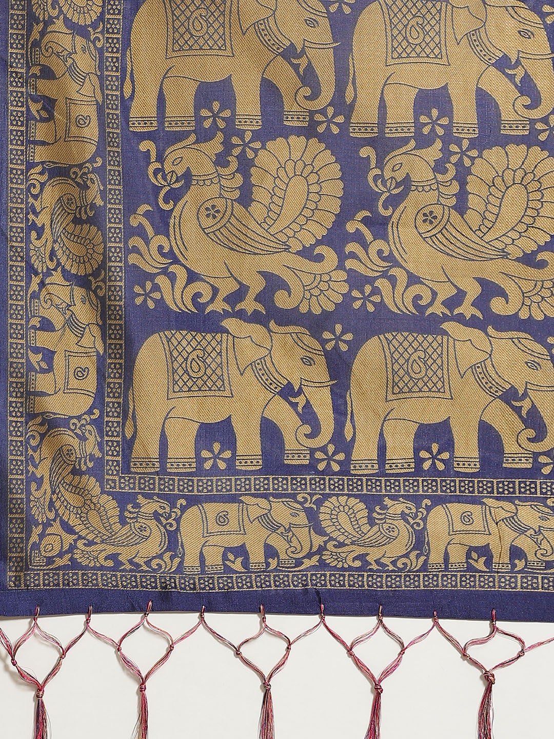 Saree Mall Pink & Beige Printed Bhagalpuri Saree - Distacart