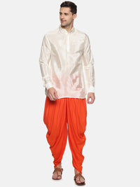 Thumbnail for Sethukrishna Men Orange Solid Dhoti Pants - Distacart
