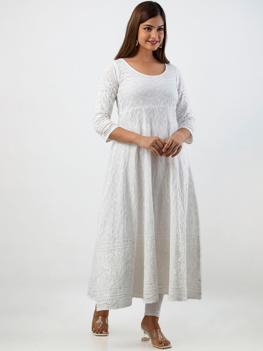 Kalini Women Ethnic Motifs Thread Work Floral Anarkali Kurta - Distacart