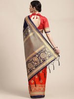 Thumbnail for Saree Mall Ethnic Motifs Printed Half & Half Art Silk Sarees - Distacart
