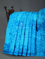 Thumbnail for Sky Blue Kalamkaari Print Munga Cotton Saree By Gayathri Reddy Designer Studio - Distacart