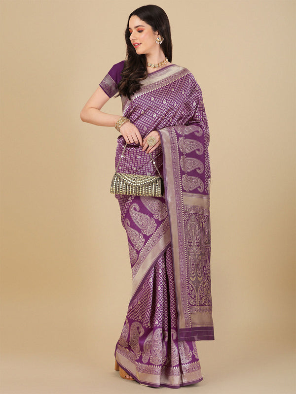 Kalini Ethnic Motif Woven Design Zari Art Silk Banarasi Saree - Distacart