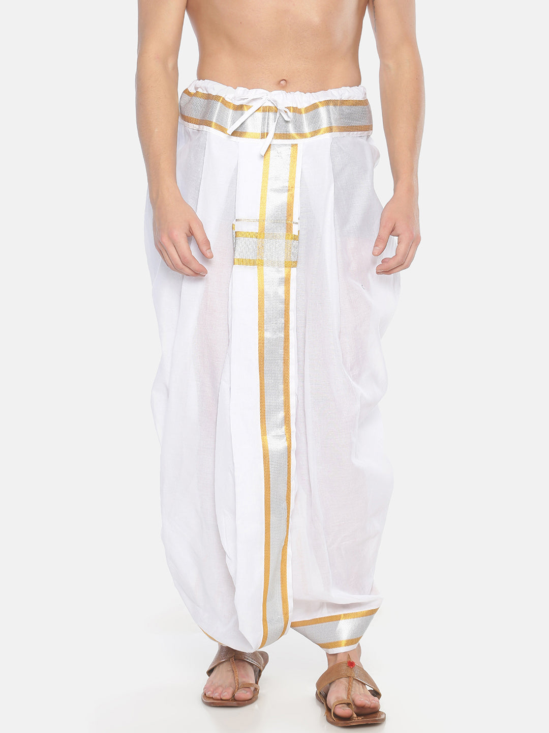 Sethukrishna Men White Solid Pocket Dhoti Pant - Distacart