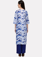 Thumbnail for Kalini Women White & Blue Printed Kurta - Distacart