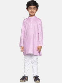 Thumbnail for Sethukrishna Boys Purple Pure Cotton Kurta with Pyjamas - Distacart