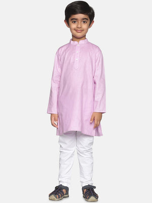 Sethukrishna Boys Purple Pure Cotton Kurta with Pyjamas - Distacart