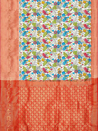 Thumbnail for Kalamandir Floral Printed Zari Banarasi Saree - Distacart