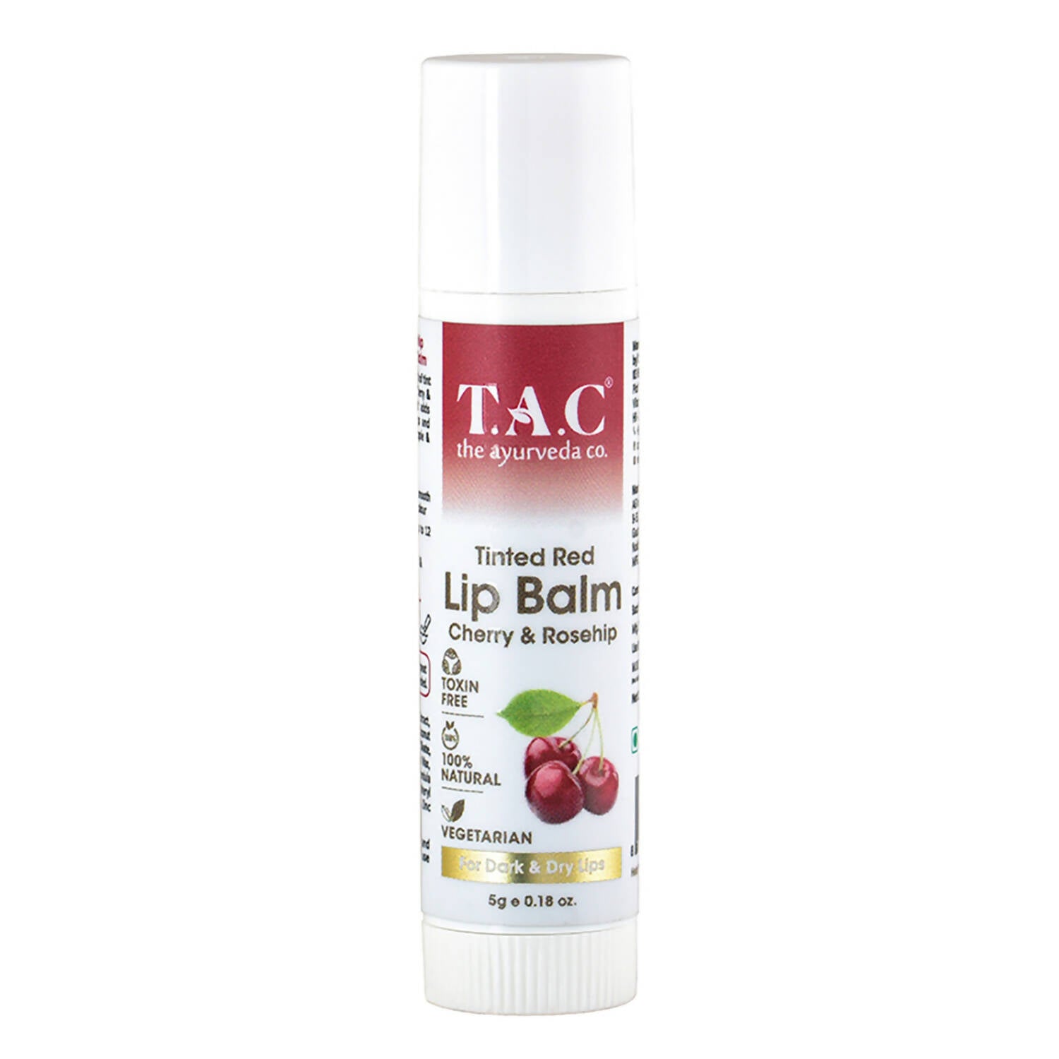 TAC - The Ayurveda Co. Tinted Cherry & Roship Vegan Lip Balm - Distacart