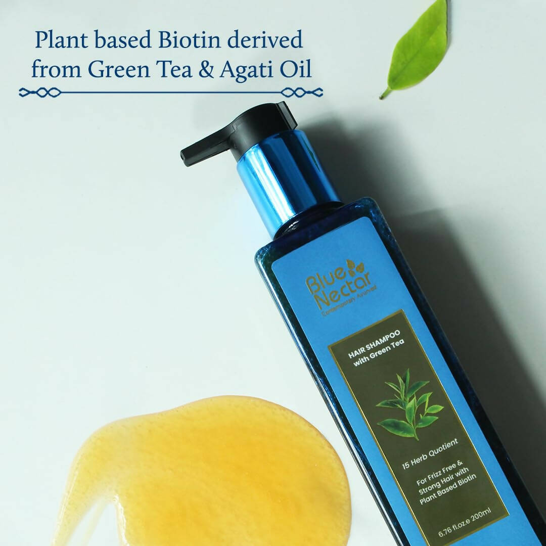 Blue Nectar Anti Frizz Hair Shampoo with Green Tea - Distacart