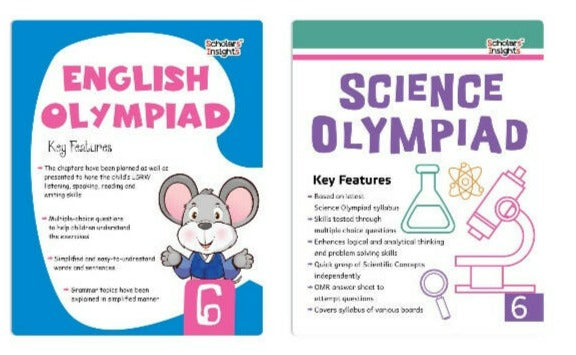 Scholars Insights Olympiad English and Science Workbooks Grade 6| Set of 2| Ages 11 - 13 Year - Distacart