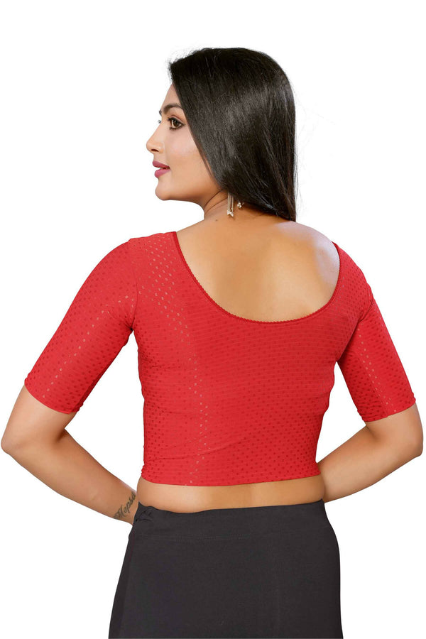 Buy Malishka Women's Red Colour Lycra Readymade Blouse Online at Best