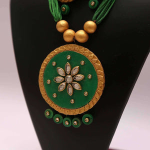 Terracotta Hand Made Kundan Work Jewelry Set