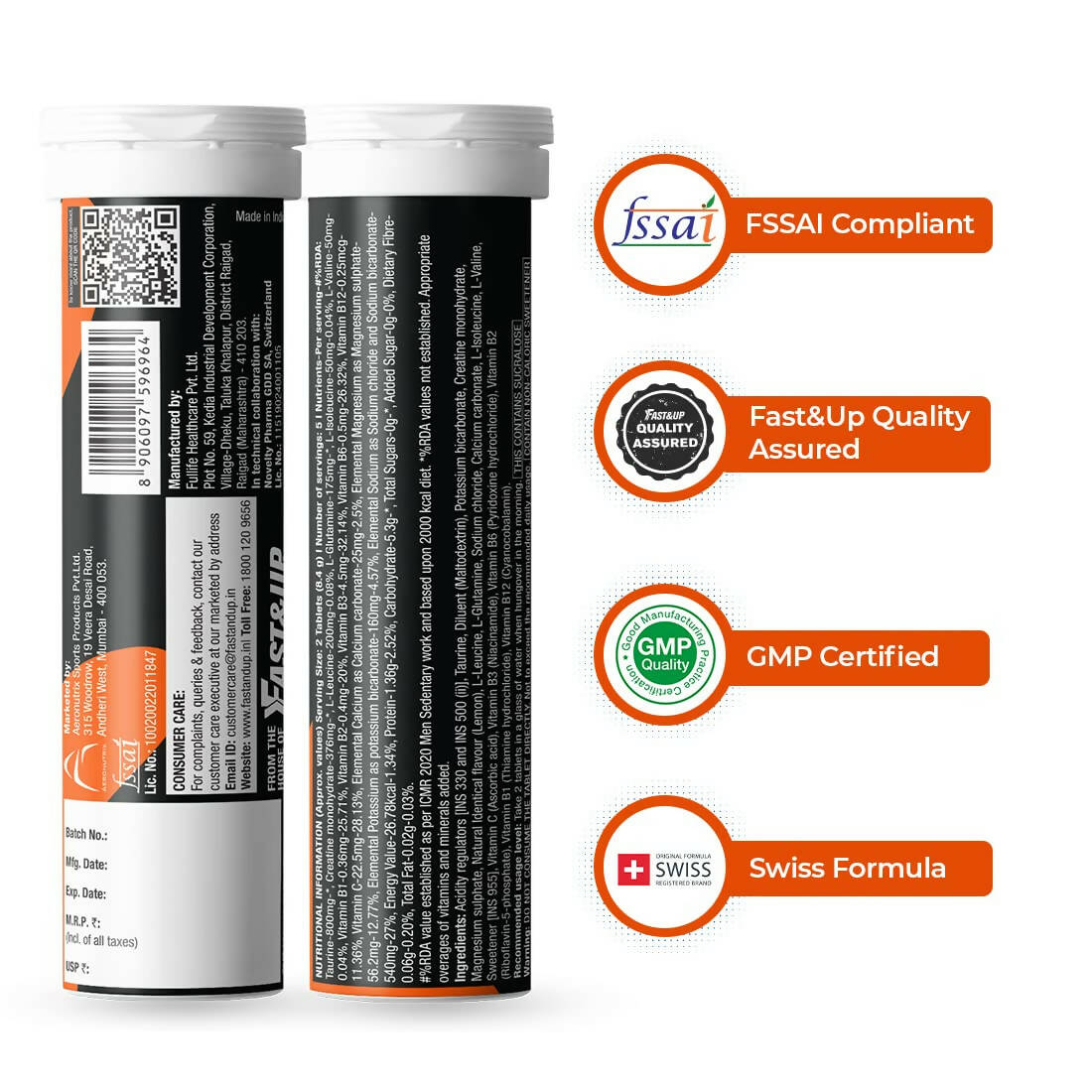 Fast&Up Nightout Hangover Relief For A Fresh Morning After - Fizzy Lemon Flavor - Distacart