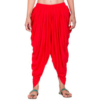 Thumbnail for Asmaani Red Color Solid Dhoti Patiala