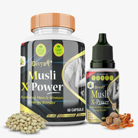 Thumbnail for Divya Shree Musli X-Powder Capsule & Musli X-Power Oil Combo - Distacart