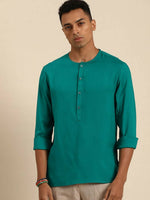 Thumbnail for Sea Green Men Rayon Solid Opaque Casual Shirt - Mahotsav - Distacart