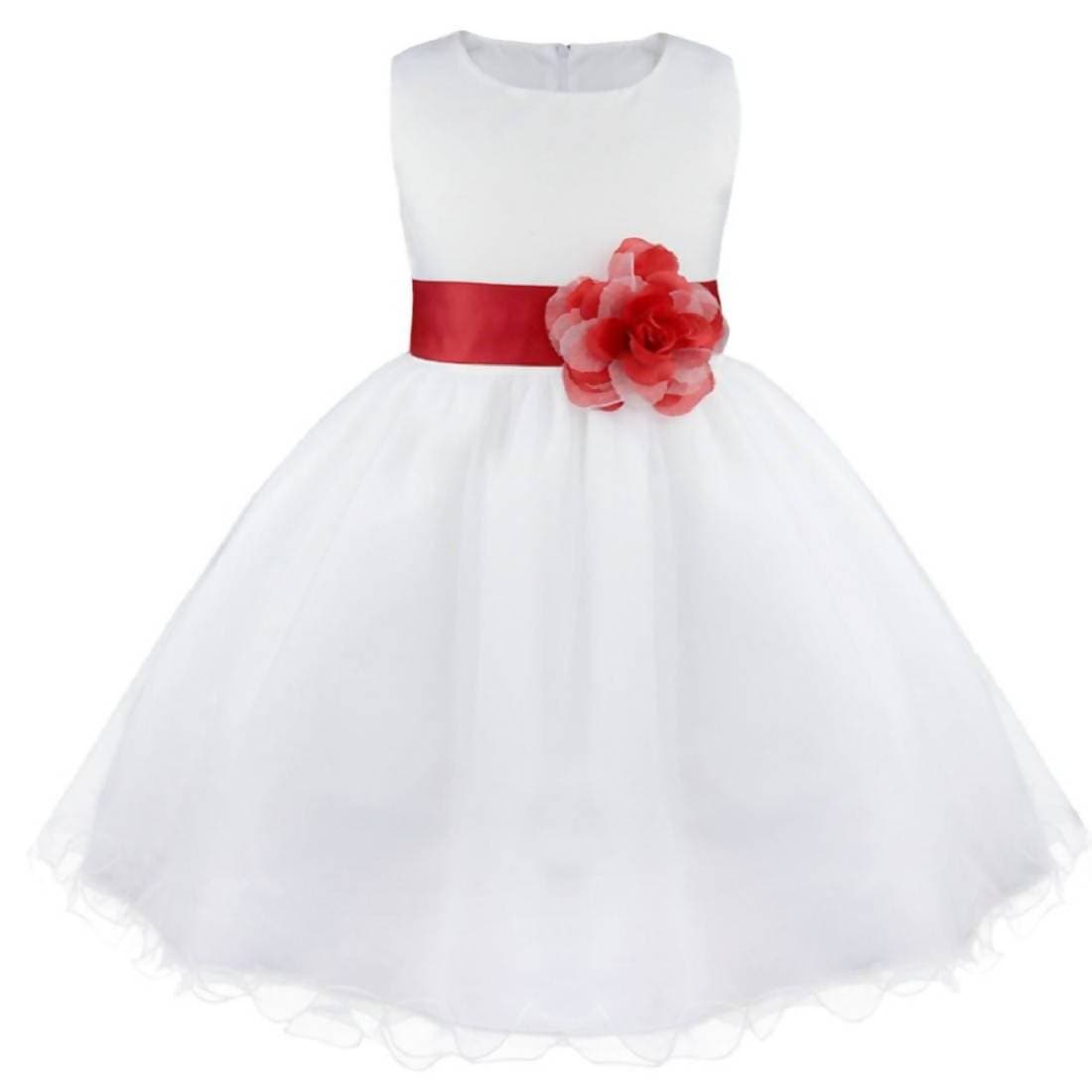 Asmaani Baby Girl's White Color Satin A-Line Maxi Full Length Dress (AS-DRESS_22055) - Distacart