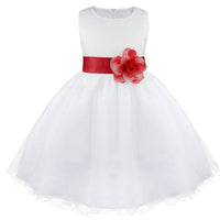 Thumbnail for Asmaani Baby Girl's White Color Satin A-Line Maxi Full Length Dress (AS-DRESS_22055) - Distacart