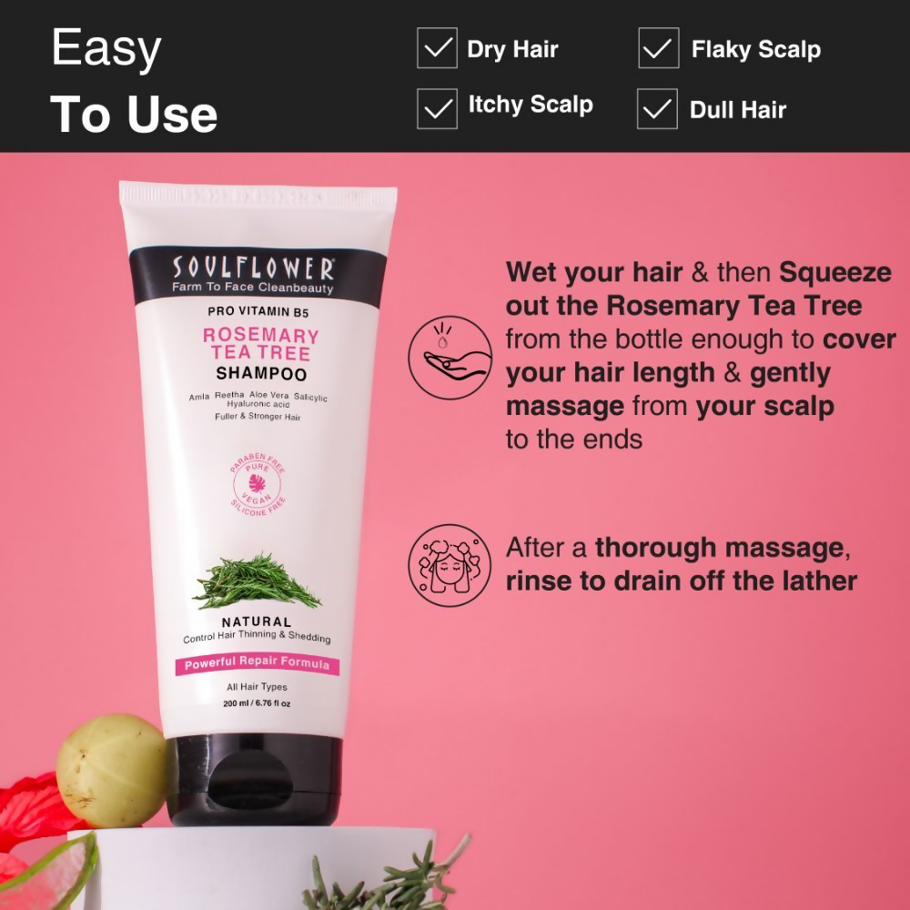 Soulflower Rosemary Tea Tree Shampoo - Distacart