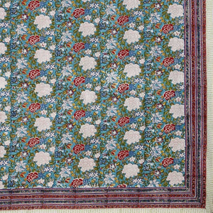 Premium Jaipuri Hand Block Printed Traditional Cotton Queen Bedsheet with 2 Pillow Covers - Distacart