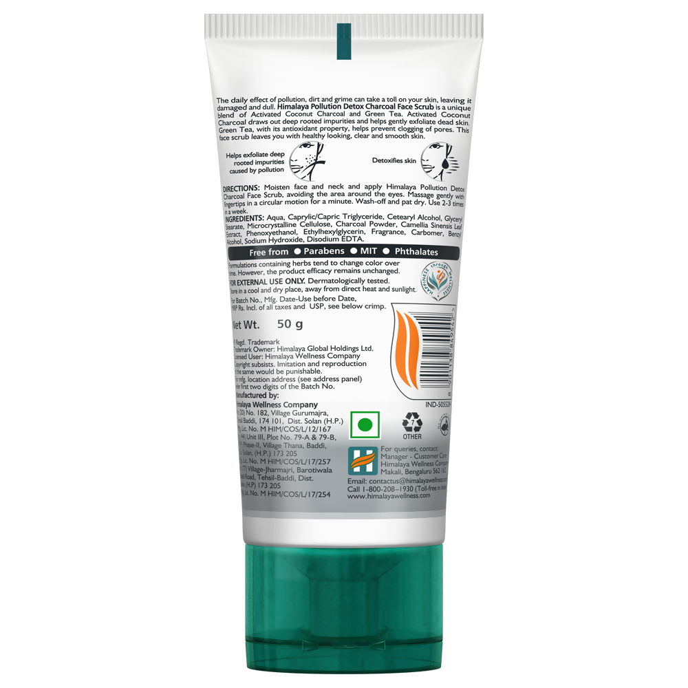 Himalaya Herbals Pollution Detox Charcoal Face Scrub - Distacart