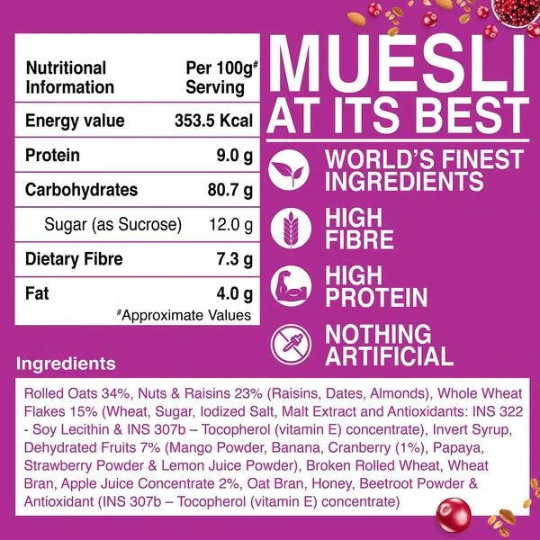 Bagrry's Crunchy Fruit & Nut Muesli with Cranberries - Distacart