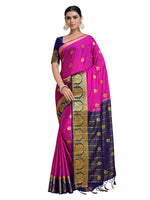 Thumbnail for Mimosa Women's Pink Mysore Silk Crepe Saree - Distacart