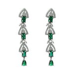Thumbnail for Mominos Fashion Johar Kamal Silver-Plated American Diamond Green Choker Set - Distacart
