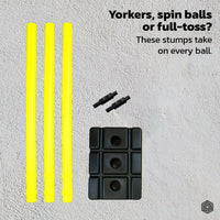 Thumbnail for Boldfit Cricket Stumps with Stand & Bails - Fluorescent Green - Distacart