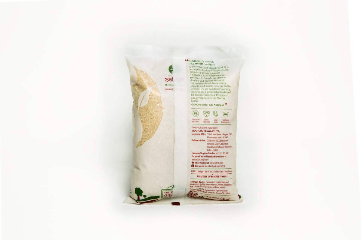 Siddhagiri's Satvyk Organic White Ajara Ghansal Rice Back image