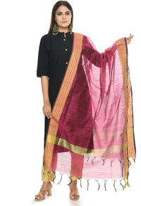 Thumbnail for Mominos Fashion Moeza Handloom Cotton Pink Dupatta - Distacart