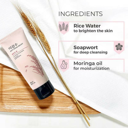 The Face Shop Rice Water Bright Foaming Cleanser - Distacart