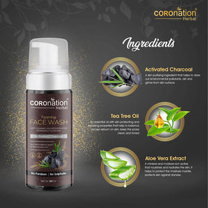 Coronation Herbal Activated Charcoal Foaming Face Wash - Distacart