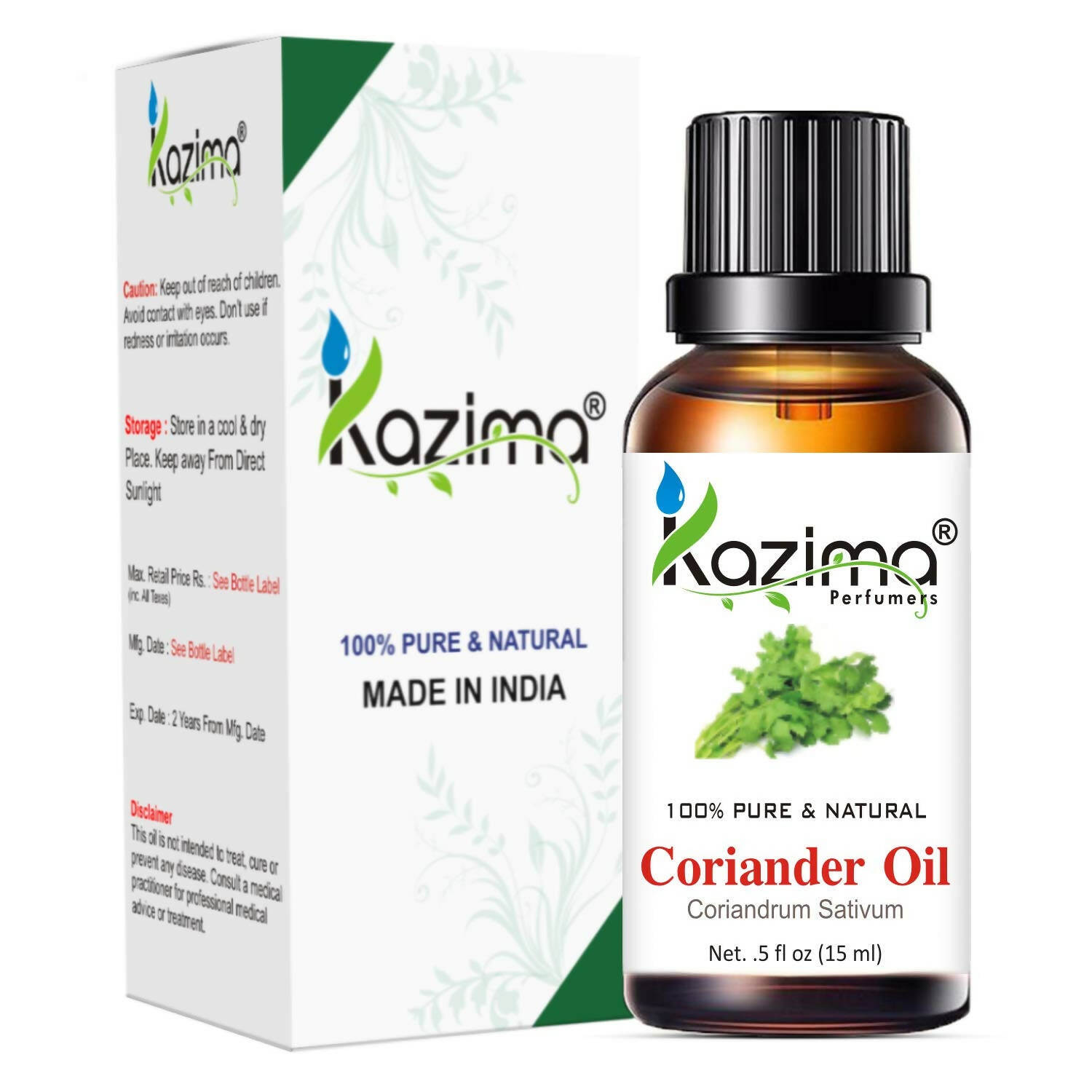 Kazima Coriander Essential Oil For Skin & Hair Care - Distacart